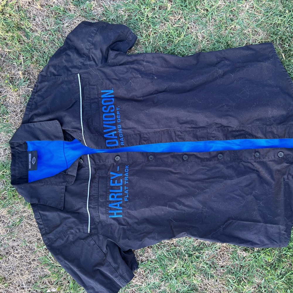Harley-Davidson Black Shirt with Blue Highlights